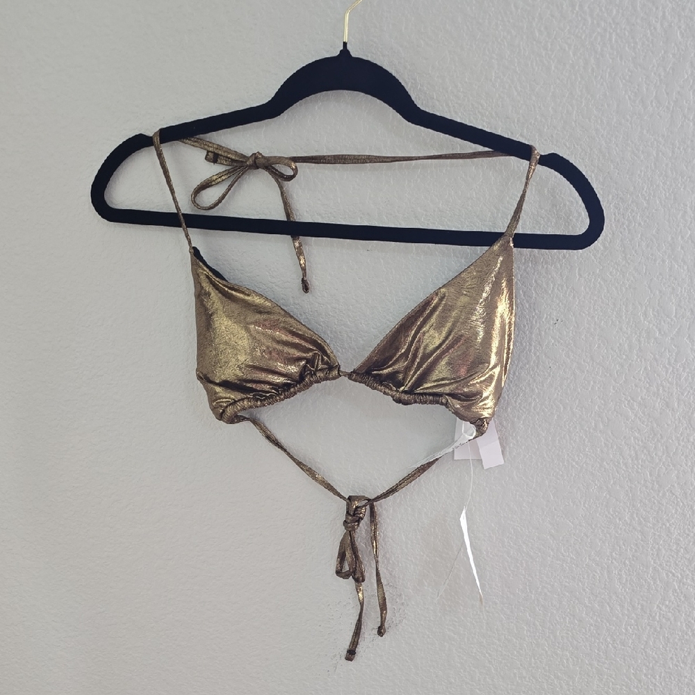VENUS Shiny Gold Bikini Top